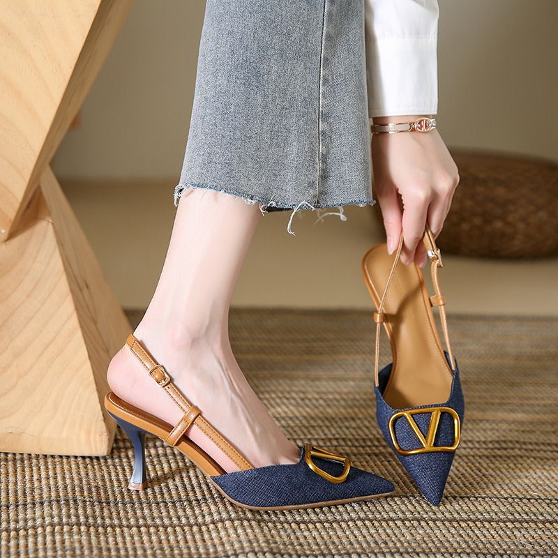 mini talon dame bleu fonce
